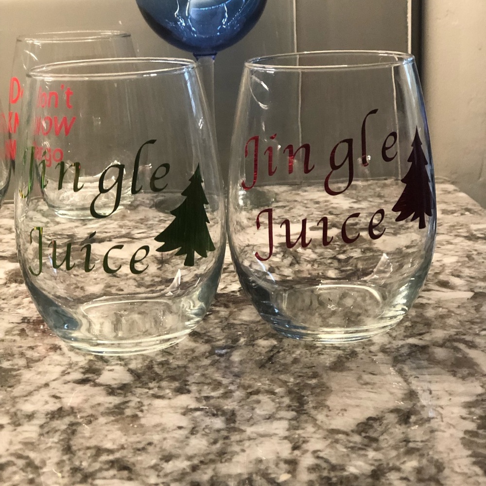 Jingle Juice Wine Glasses